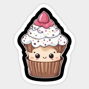 Funny Cupcake Kawaii Sticker